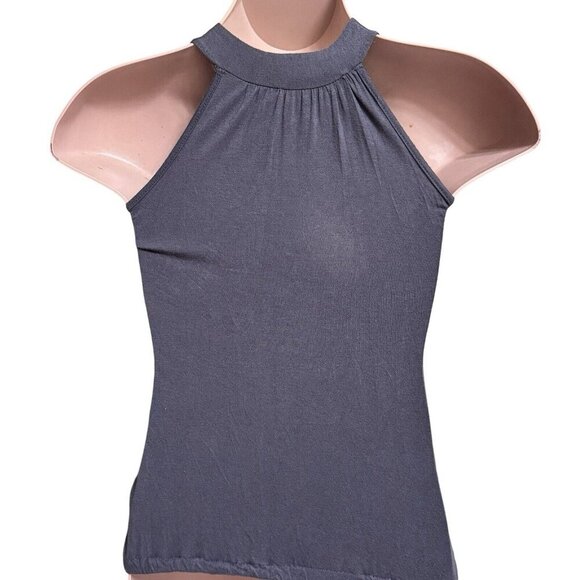 JULIE'S CLOSET Beaded Jeweled Tank Top Women's Small Gray Blouson Stretch Knit - Picture 2 of 15